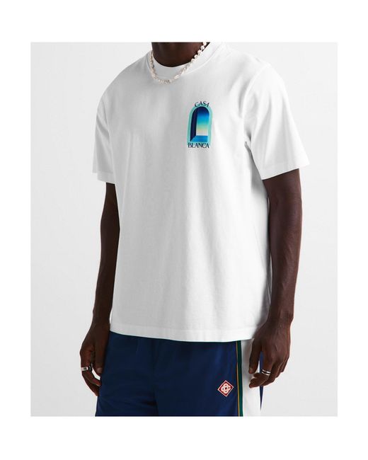 Casablanca White Printed T-Shirt for men