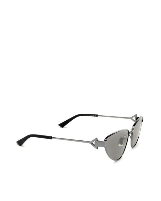 Bottega Veneta White Eyewear Cat-Eye Frame Sunglasses