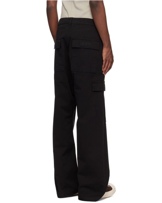 Rick Owens Black Straight Leg Cargo Trousers for men