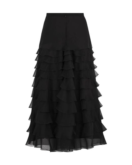 Dior Black Mid-Length Ruffled Skirt