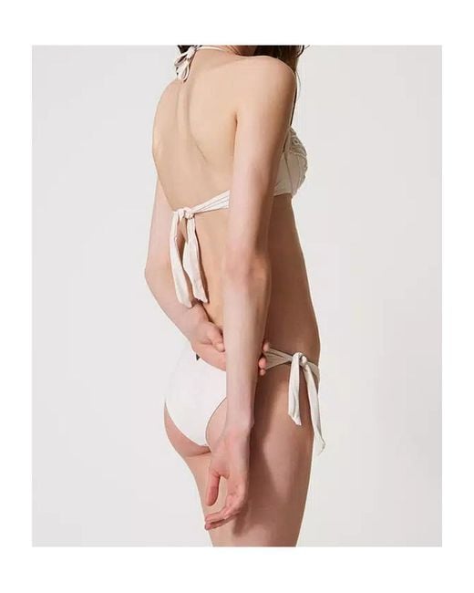 Twinset White Tie-Fastening Bikini Bottoms