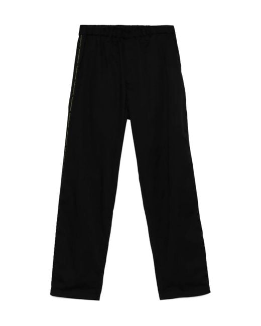 Undercover Black Logo Tape-Detail Trousers for men