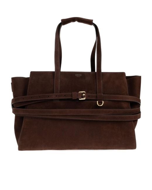 Moschino Brown Tie Me Top Handle Handbag