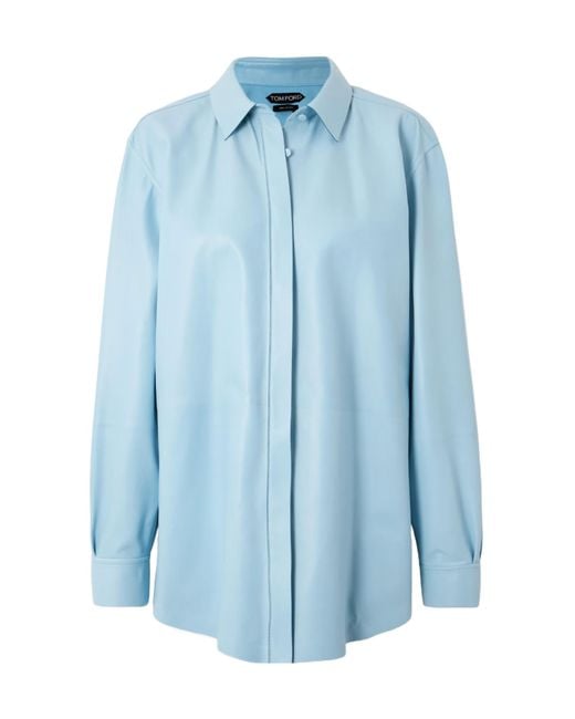 Tom Ford Blue Leather Shirt