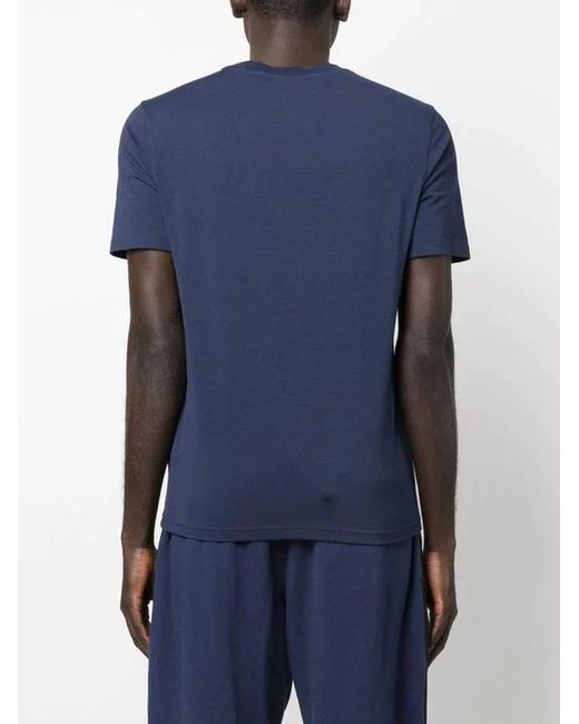 Moschino Blue Logo-Plaque T-Shirt for men