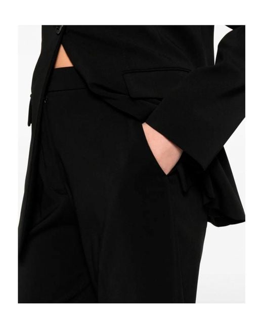 Patrizia Pepe Black Crepe Cropped Trousers