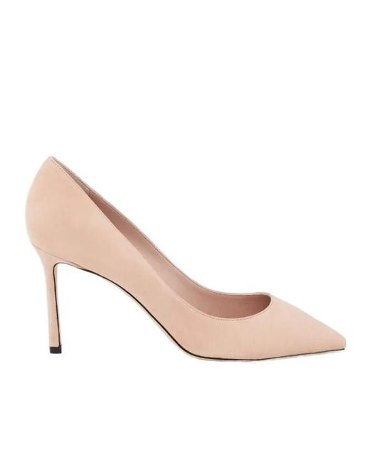 Jimmy Choo Pink 85Mm Romy Suede Pumps