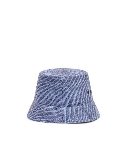 Marni Blue Logo Embroidered Bucket Hat