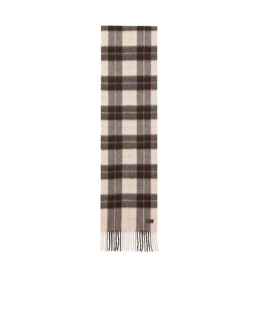 Saint Laurent White Tartan Scarf