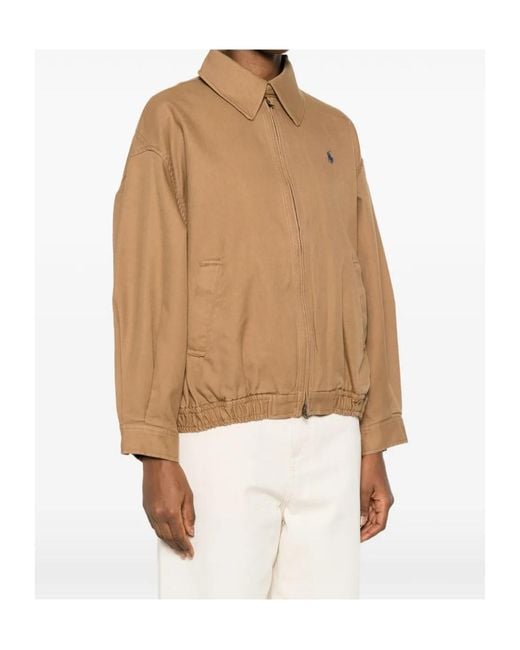 Polo Ralph Lauren Brown Zip-Up Harrington Coat