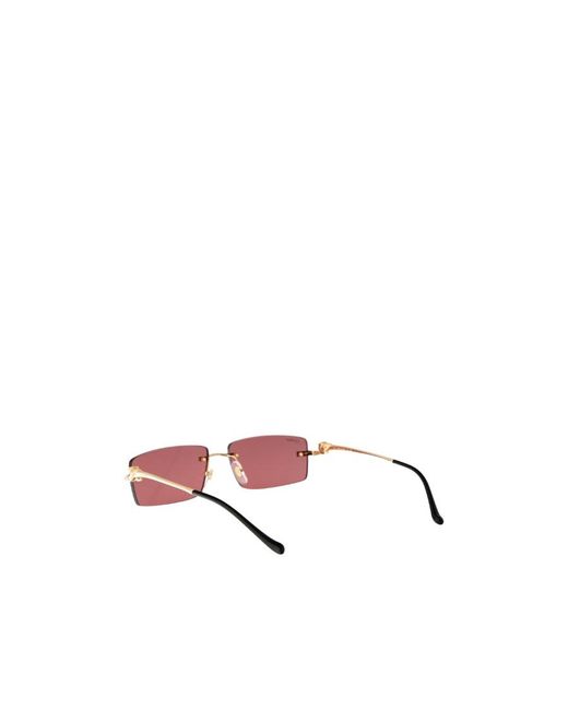 Cartier Pink Rectangular Frame Sunglasses for men