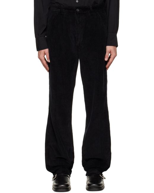 Our Legacy Black Corduroy Cotton Chino Trousers for men