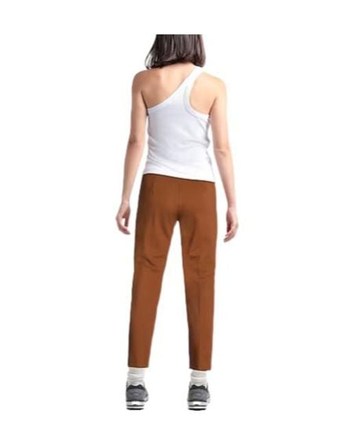 Max Mara Brown Minimal Slim-Fit Long Pants