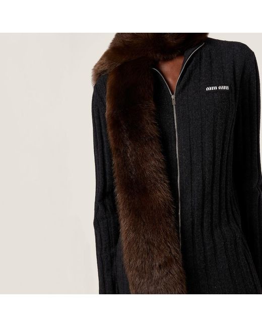 Miu Miu Black Wool And Cashmere Cardigan