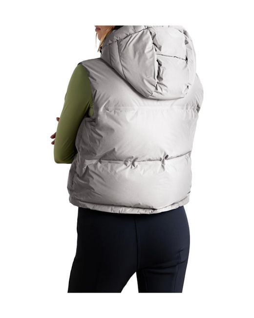 Aztech Mountain Gray Quilted Softshell Hooded Cropped Down Vest