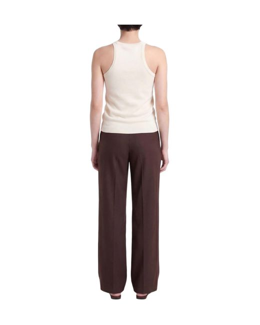 Max Mara White Solid-Colored Knitted Sleeveless Top