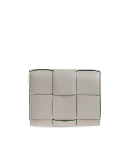 Bottega Veneta Gray Cassette Tri-Fold Zip Wallet