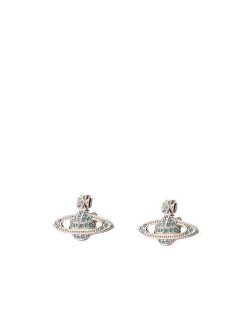 Vivienne Westwood White Bijoux Orb Stud Earrings