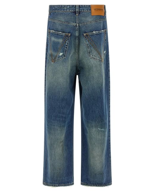 Vetements Blue Cotton Baggy Jeans for men