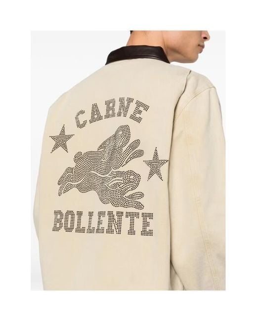 Carne Bollente Natural Polo-Collar Zip-Fastening Jacket for men