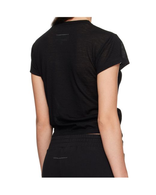 MM6 by Maison Margiela Black Round-Neck T-Shirt