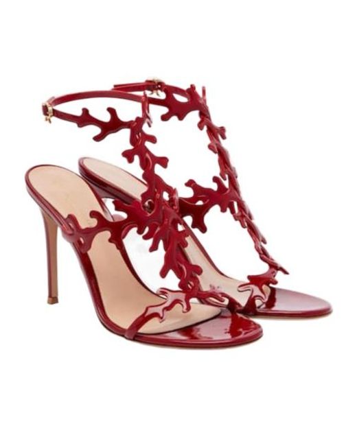 Gianvito Rossi Pink Patent Leather Sandals