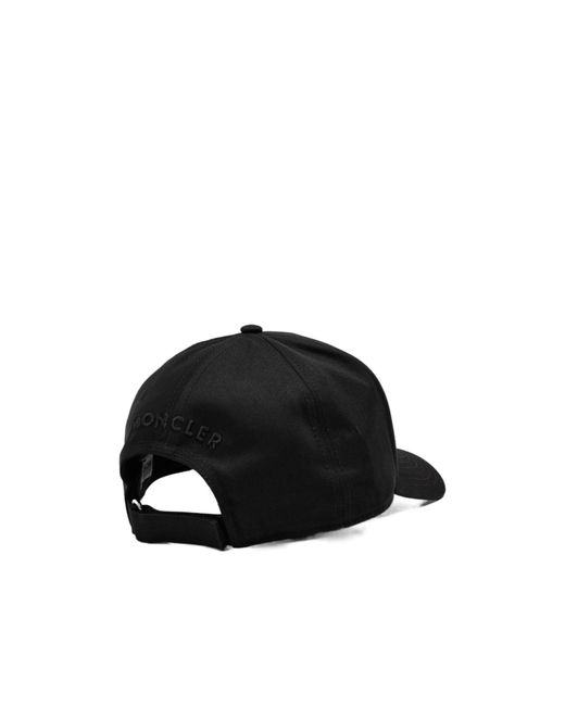 Moncler Black Logo Patch Hat for men