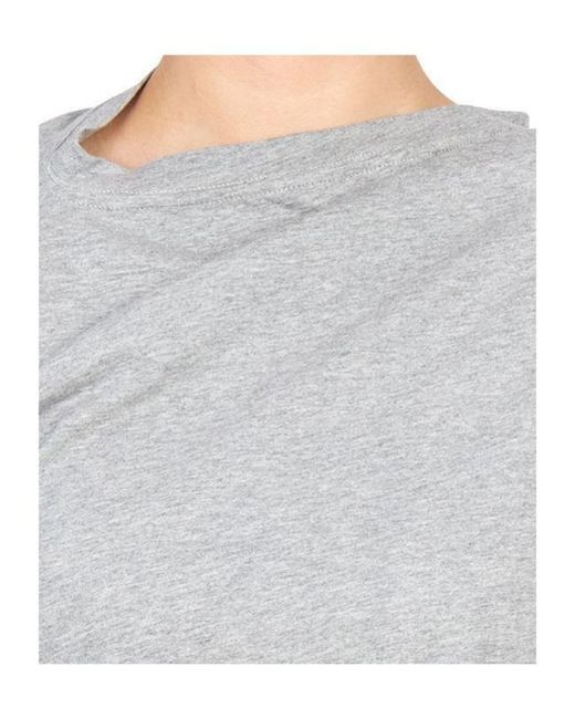 Vivienne Westwood Gray Draped Top With Orb Logo