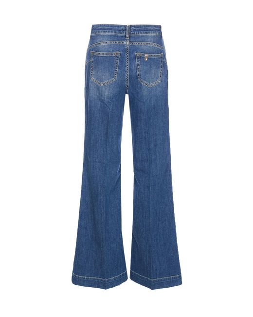 Liu Jo Blue Button Detail Flared Jeans