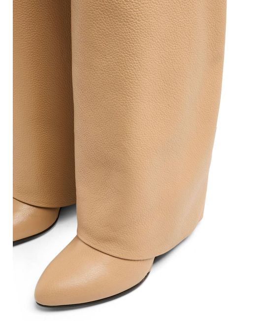 Givenchy White Shark Lock Grained Leather Boots