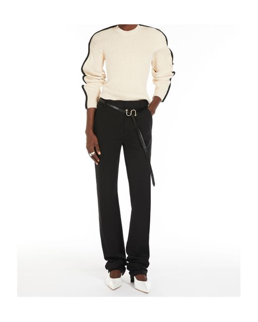 Sportmax Natural Crewneck Ribbed Jumper