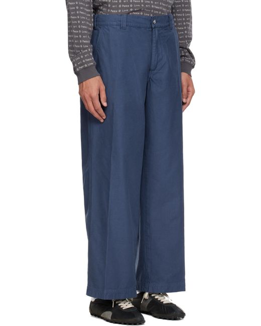 ERL Blue Chino Woven Trousers for men