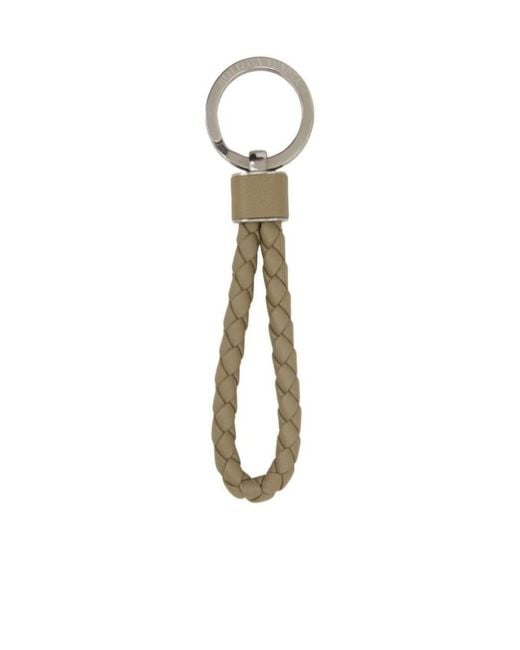 Bottega Veneta White Intreccio Key Ring for men