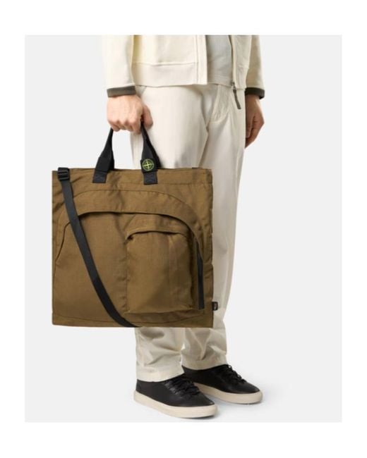 Stone Island Green Cordura 1500 Tote Bag for men