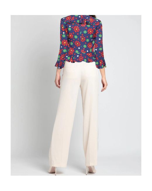 Saint Laurent Blue Floral Pattern Blouse