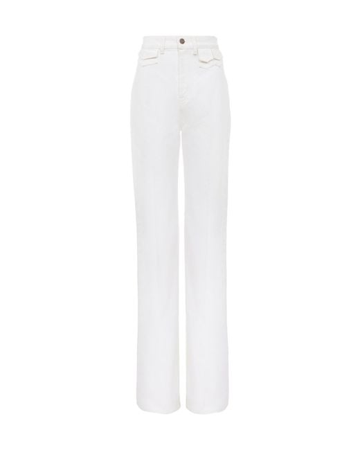 Chloé White Chloé High-Waisted Flared Jeans