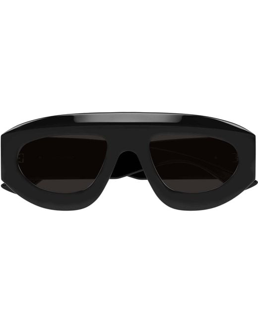 Bottega Veneta Black Eyewear Ultrathin Shield Sunglasses for men