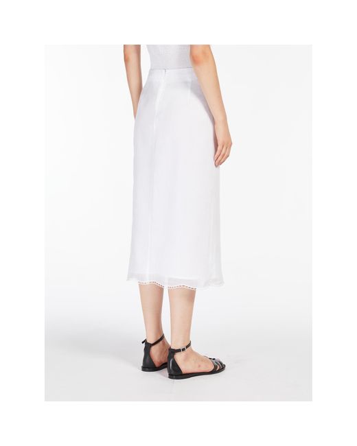 Max Mara White Zipper Skirt