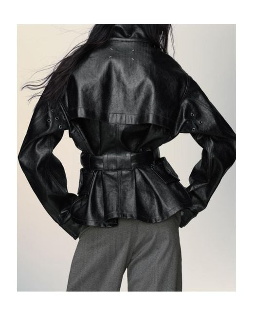 Maison Margiela Black Stand Up Collar Betled Jacket