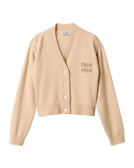 トップス john smedley crew neck cardigan miumiu Miu Miu Cashmere