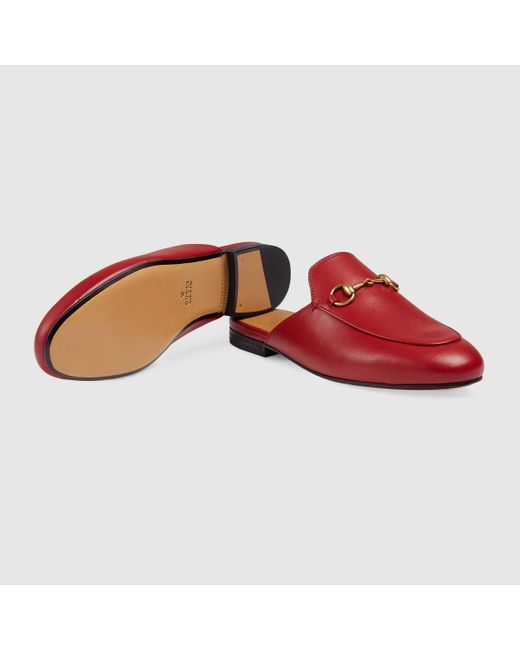 Gucci Red Princetown Muller Shoes