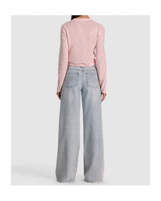 Alice + Olivia Pink Carson Embellished Cardigan
