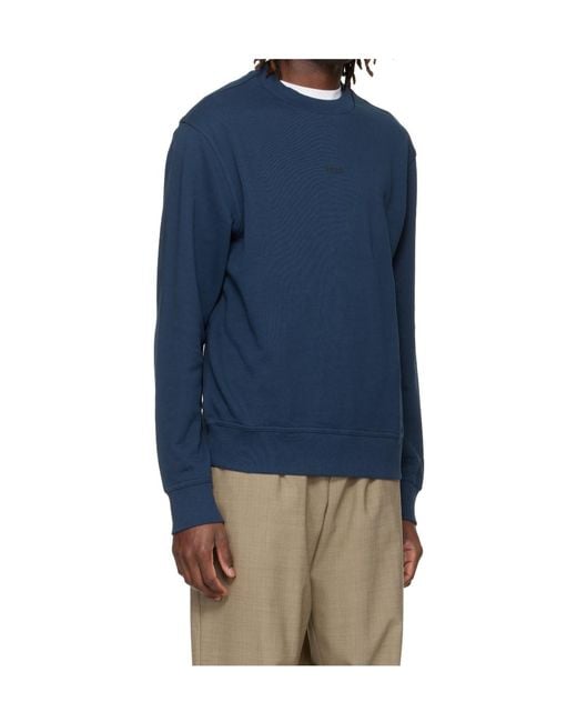 Boss Blue Logo-Detail Sweatshirt for men