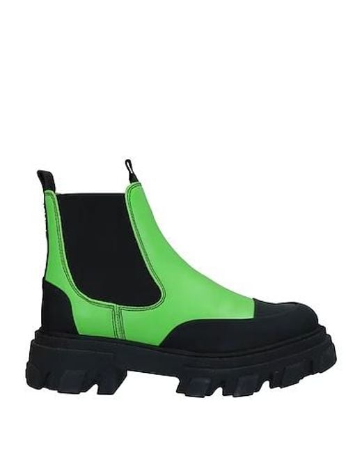 Ganni Green Brand Leather Shoes