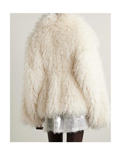 Norma Kamali Natural Faux Fur Coat