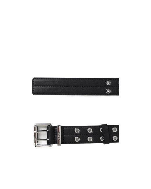 Ganni White Double Eyelet Belt