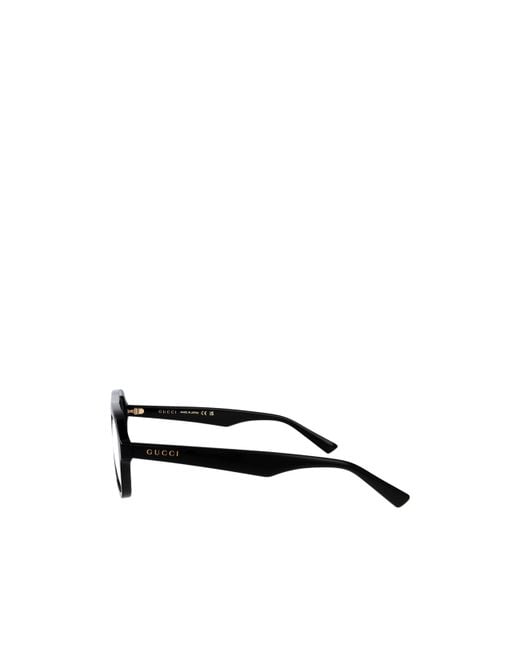 Gucci White Eyewear Pilot Frame Glasses for men