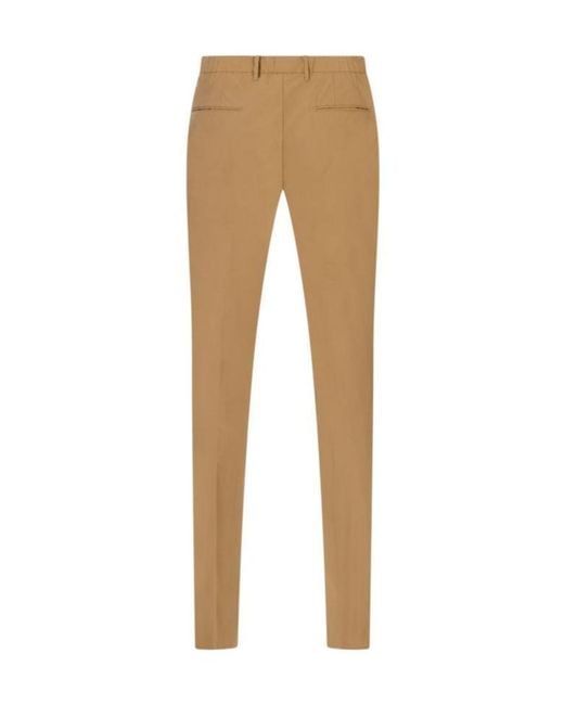 Incotex Natural Teknotela Logo Patch Slim-Fit Pants for men