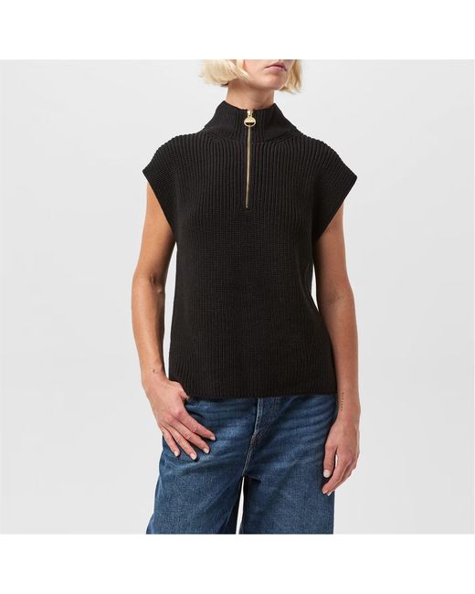 Barbour Black Half-Zip Sweater