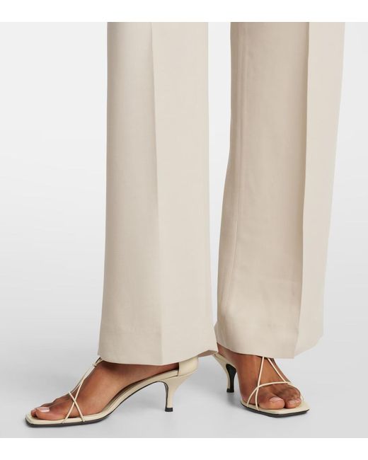 Totême White Square-Toed High-Heeled Sandals